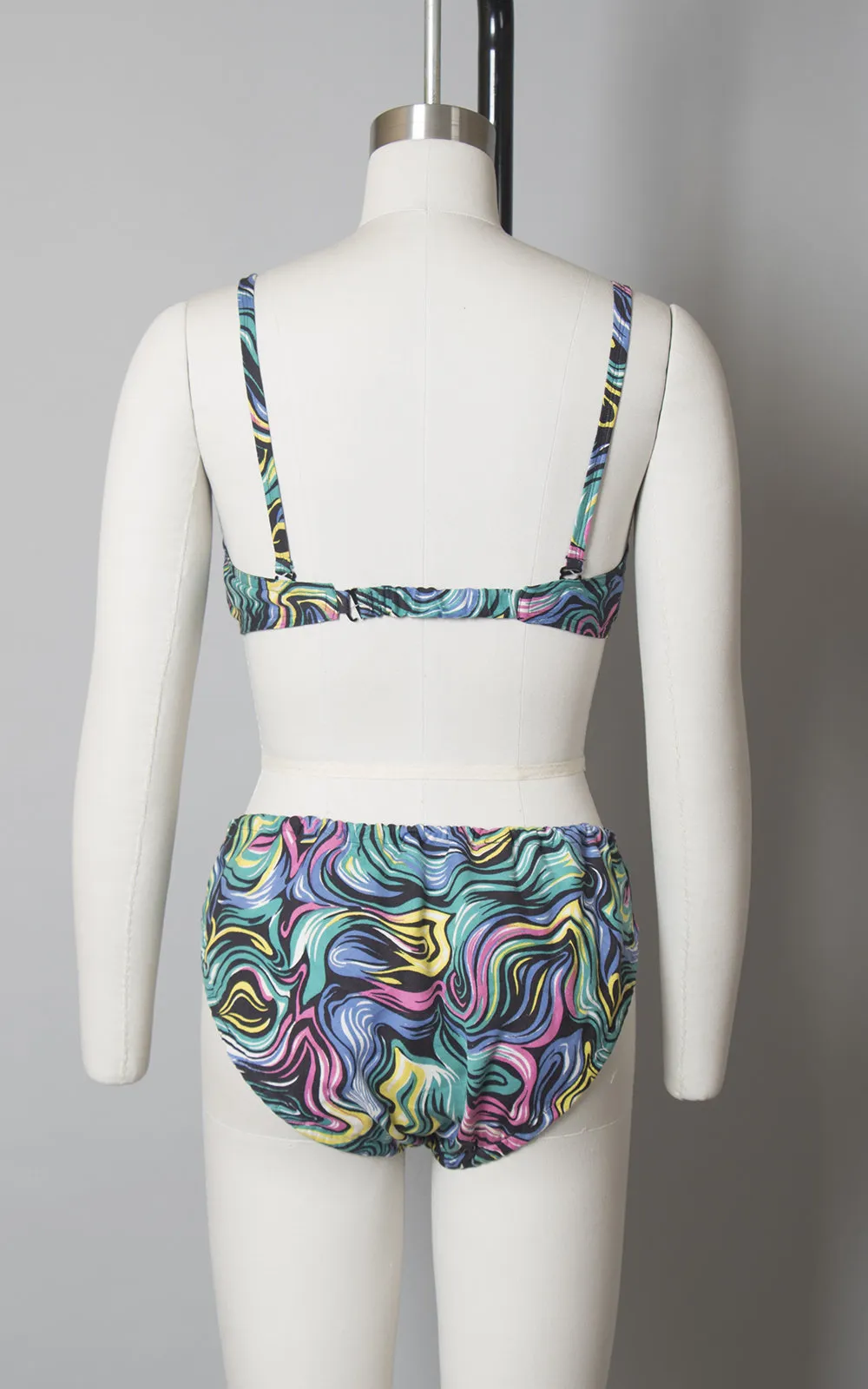 1950s Swirl Printed Convertible Bikini | small/medium