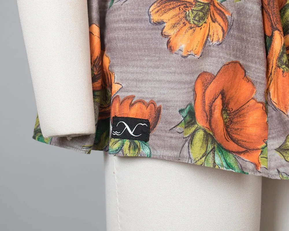 1960s Floral Poppies Two Piece Swimsuit | small