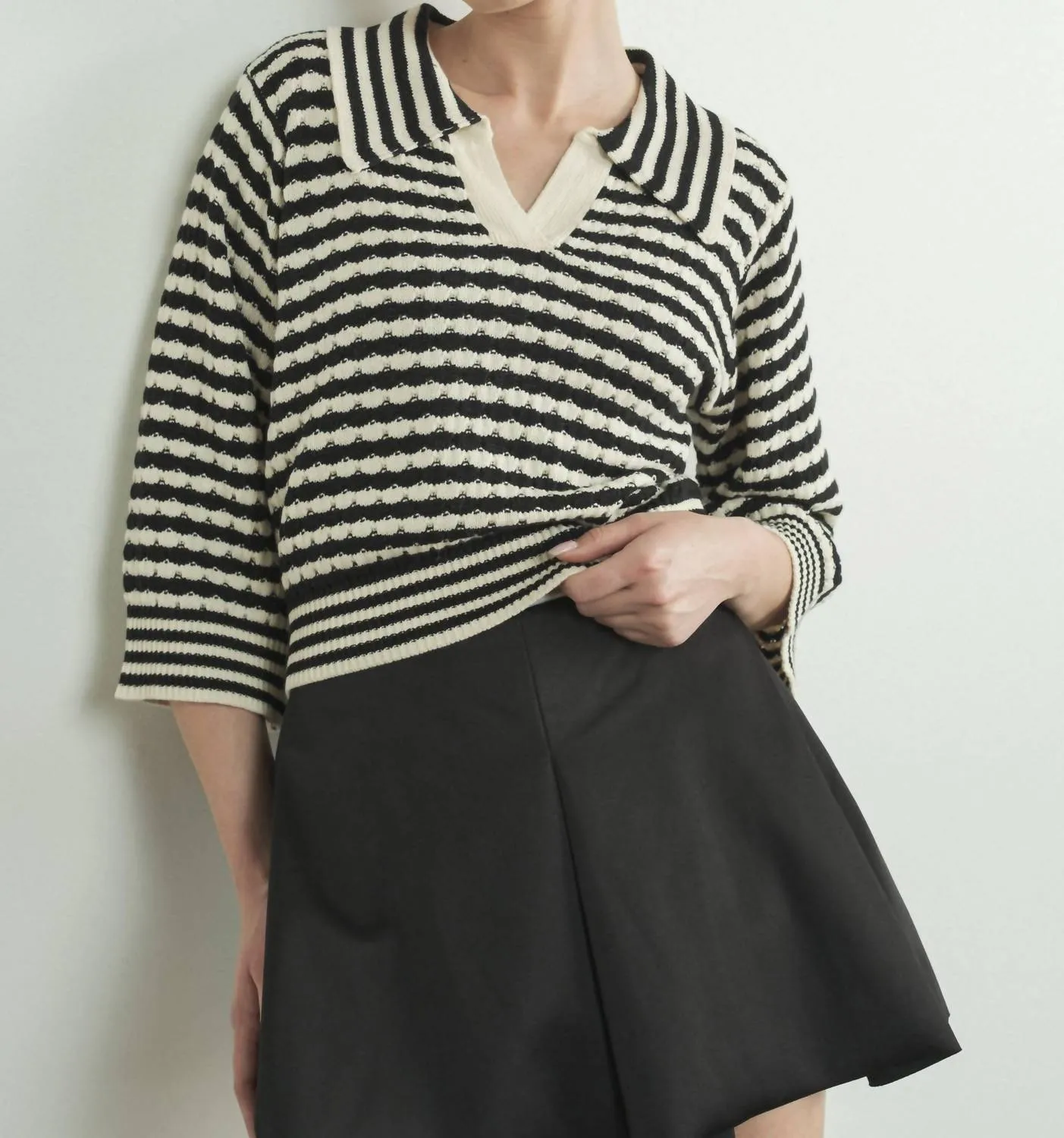 Aaron & Amber - Jacquard Stripe Sweater
