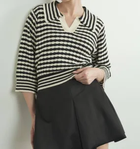 Aaron & Amber - Jacquard Stripe Sweater