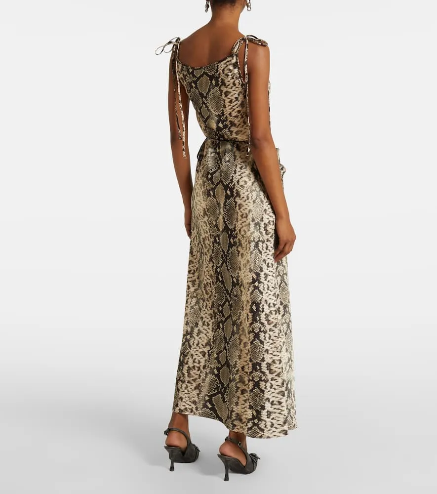 Acne Studios Dayla snake-print satin midi dress