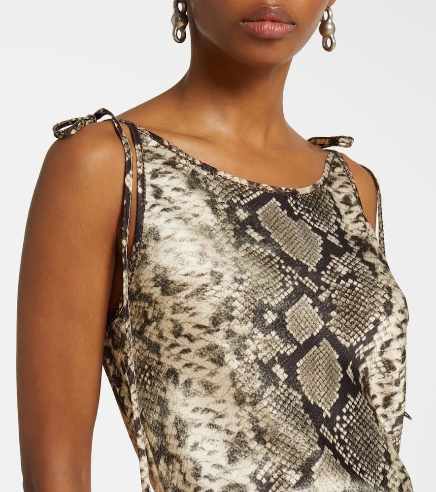 Acne Studios Dayla snake-print satin midi dress