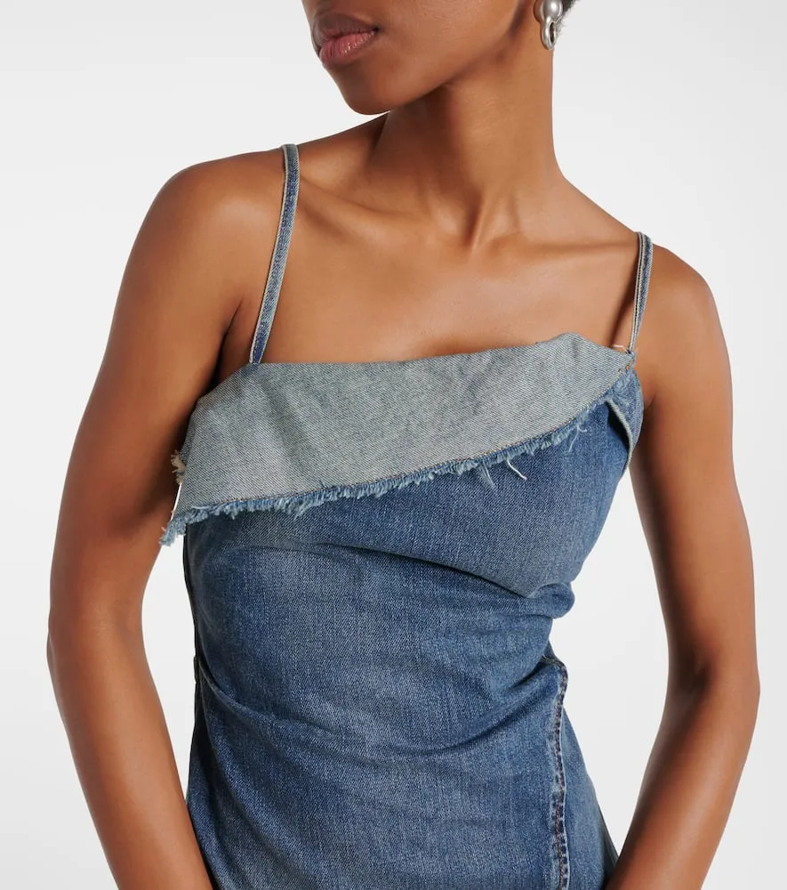 Acne Studios Delouise ruffled denim midi dress