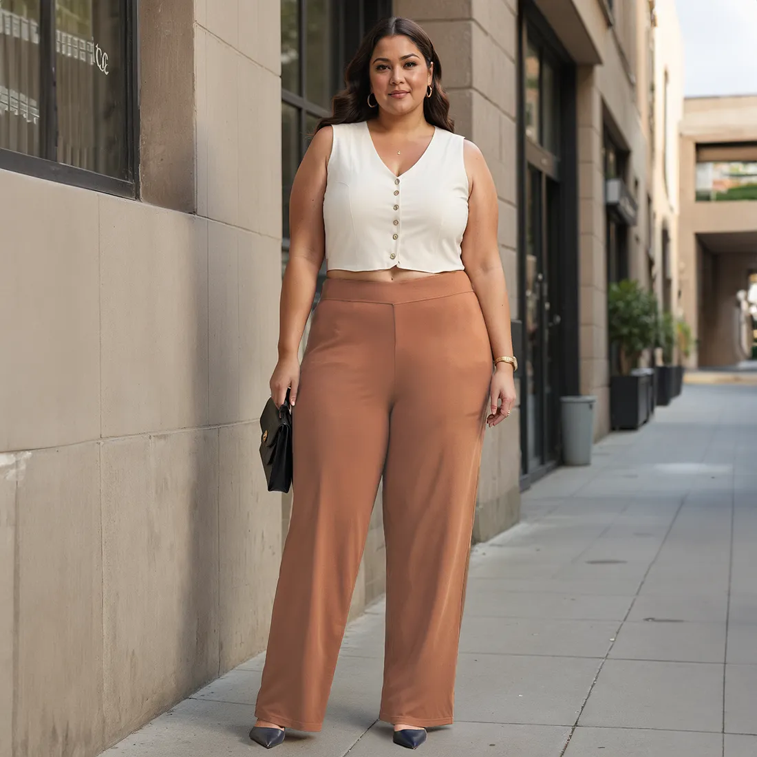 AM:PM Cotton Wide Legged Pants - Lite Tall