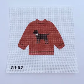 Black Lab Pullover Sweater Needlepoint Canvas