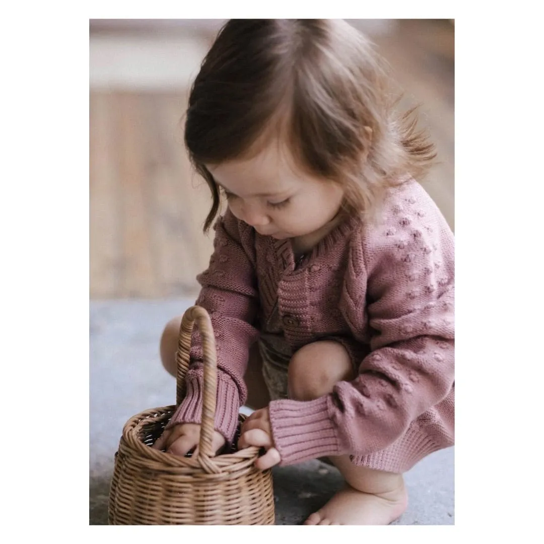 Cable Cardigan - French Rose