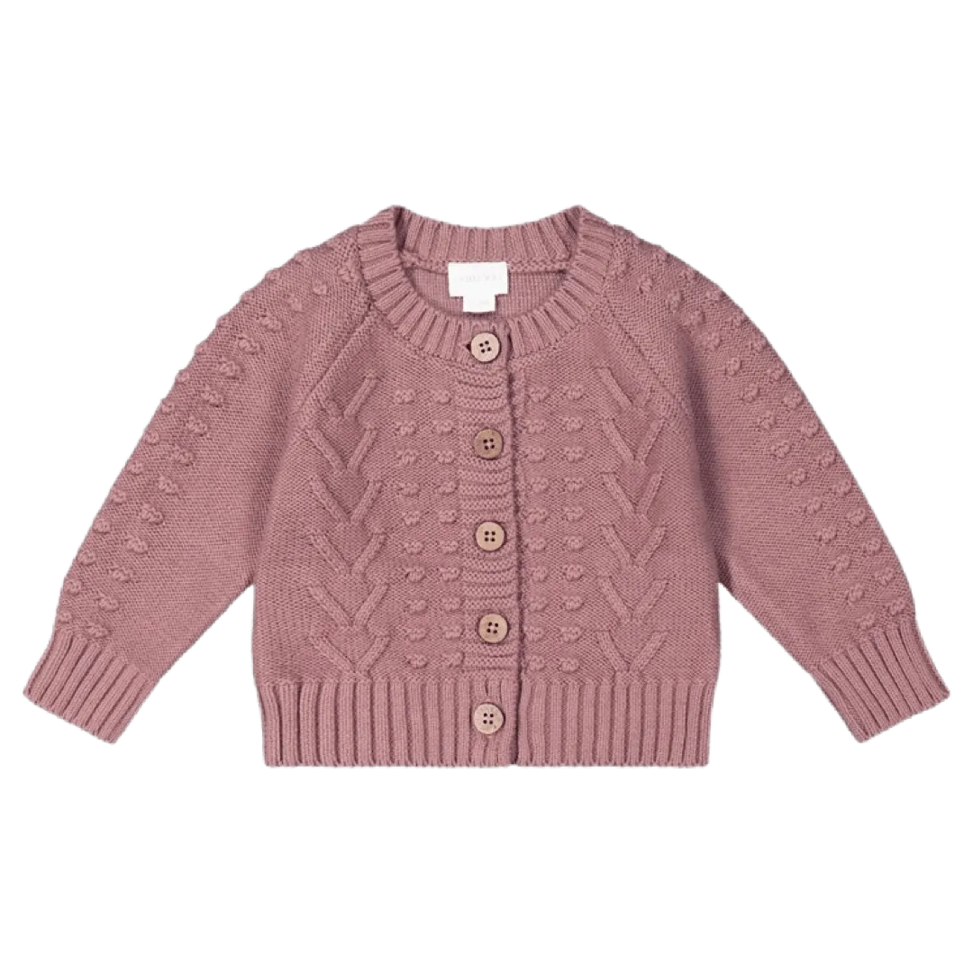 Cable Cardigan - French Rose