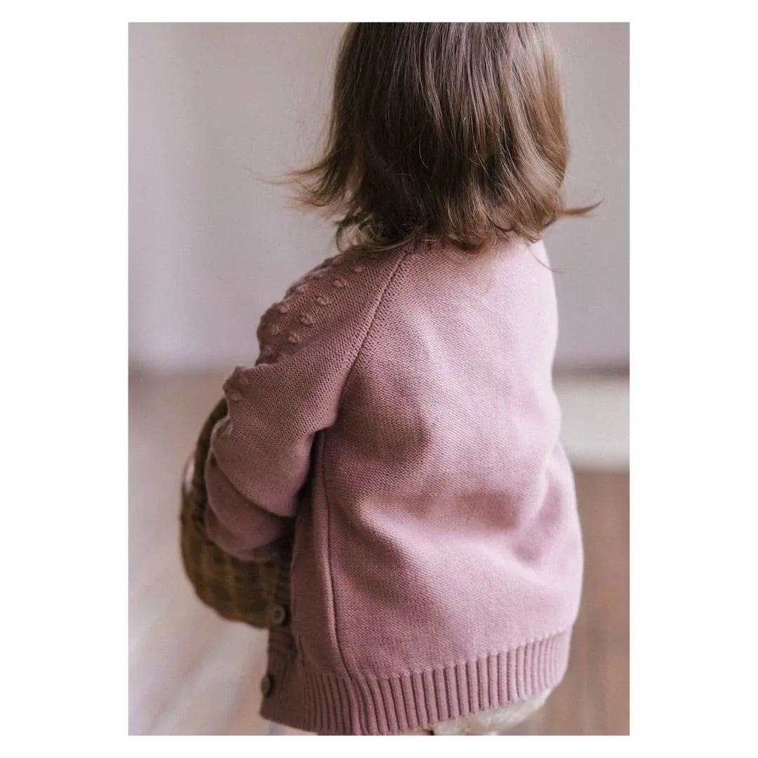 Cable Cardigan - French Rose