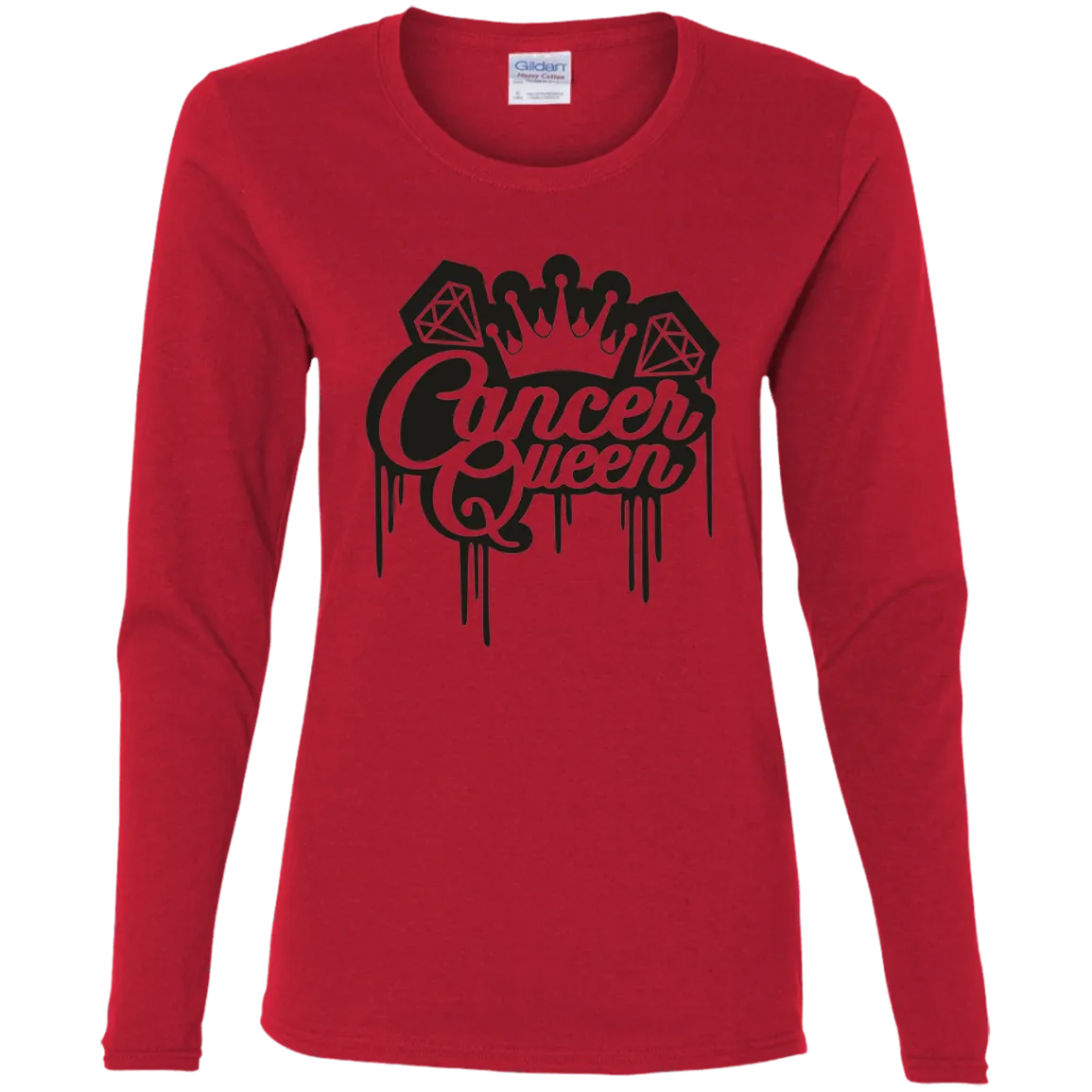 Cancer Queen Ladies' Cotton LS T-Shirt