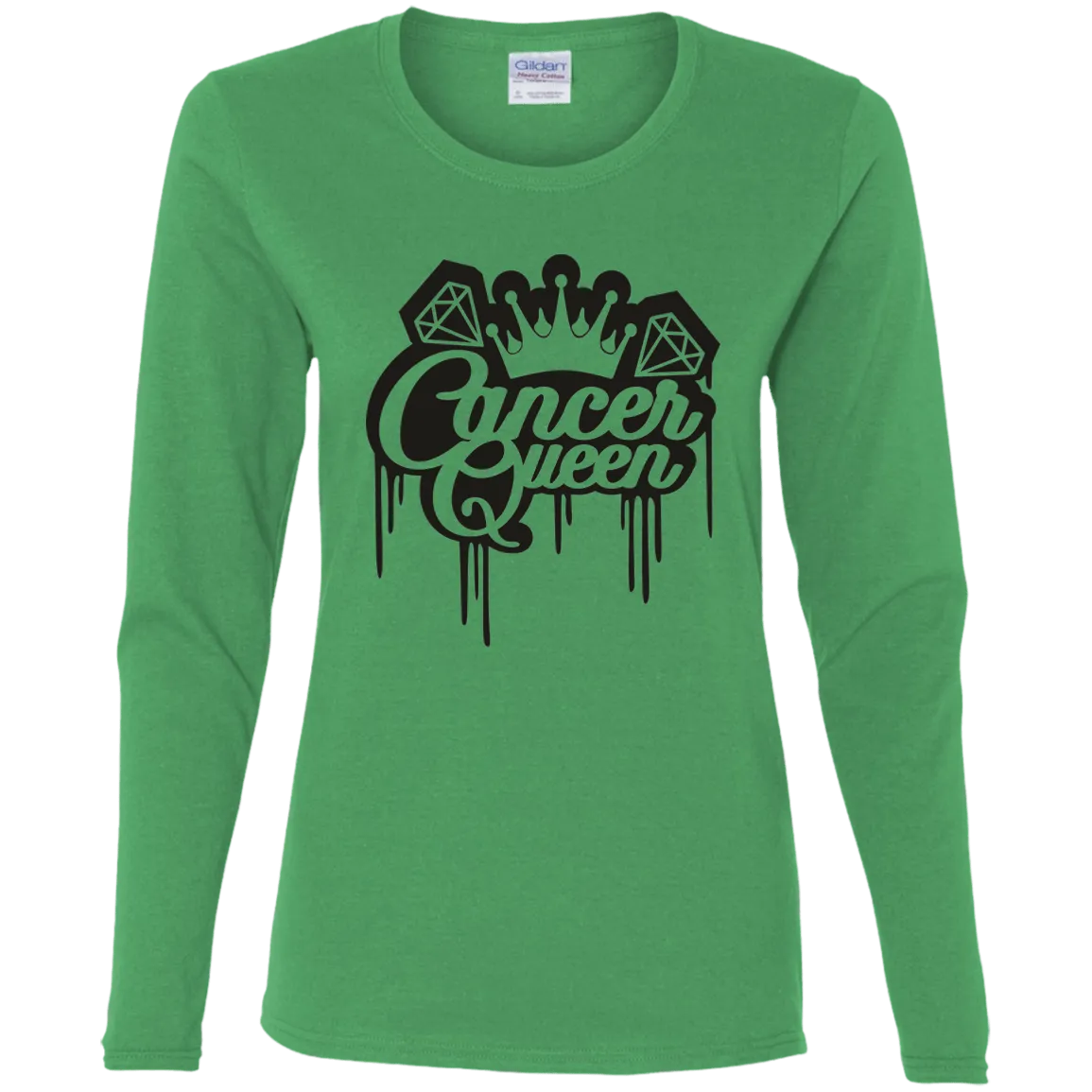 Cancer Queen Ladies' Cotton LS T-Shirt