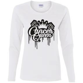 Cancer Queen Ladies' Cotton LS T-Shirt