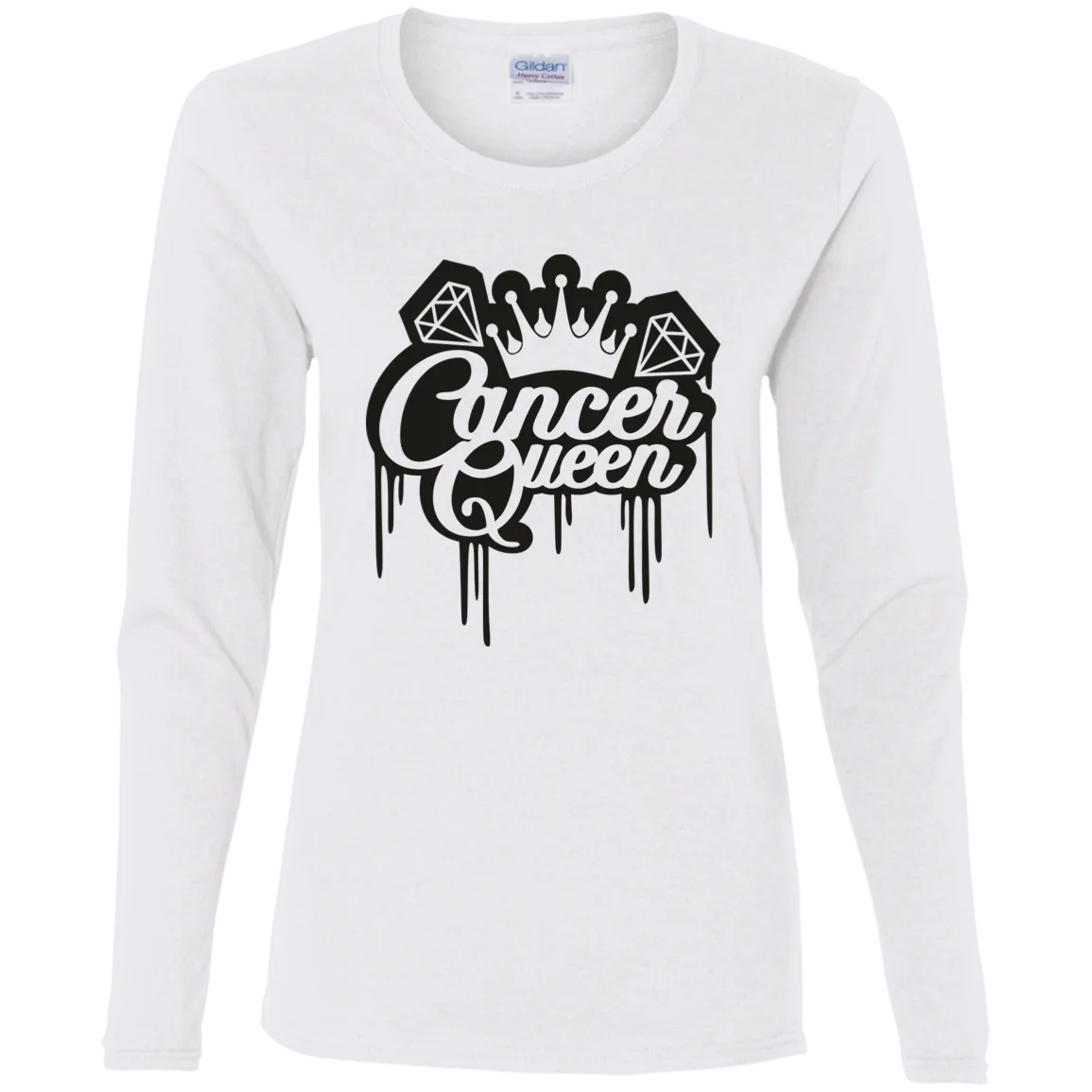 Cancer Queen Ladies' Cotton LS T-Shirt