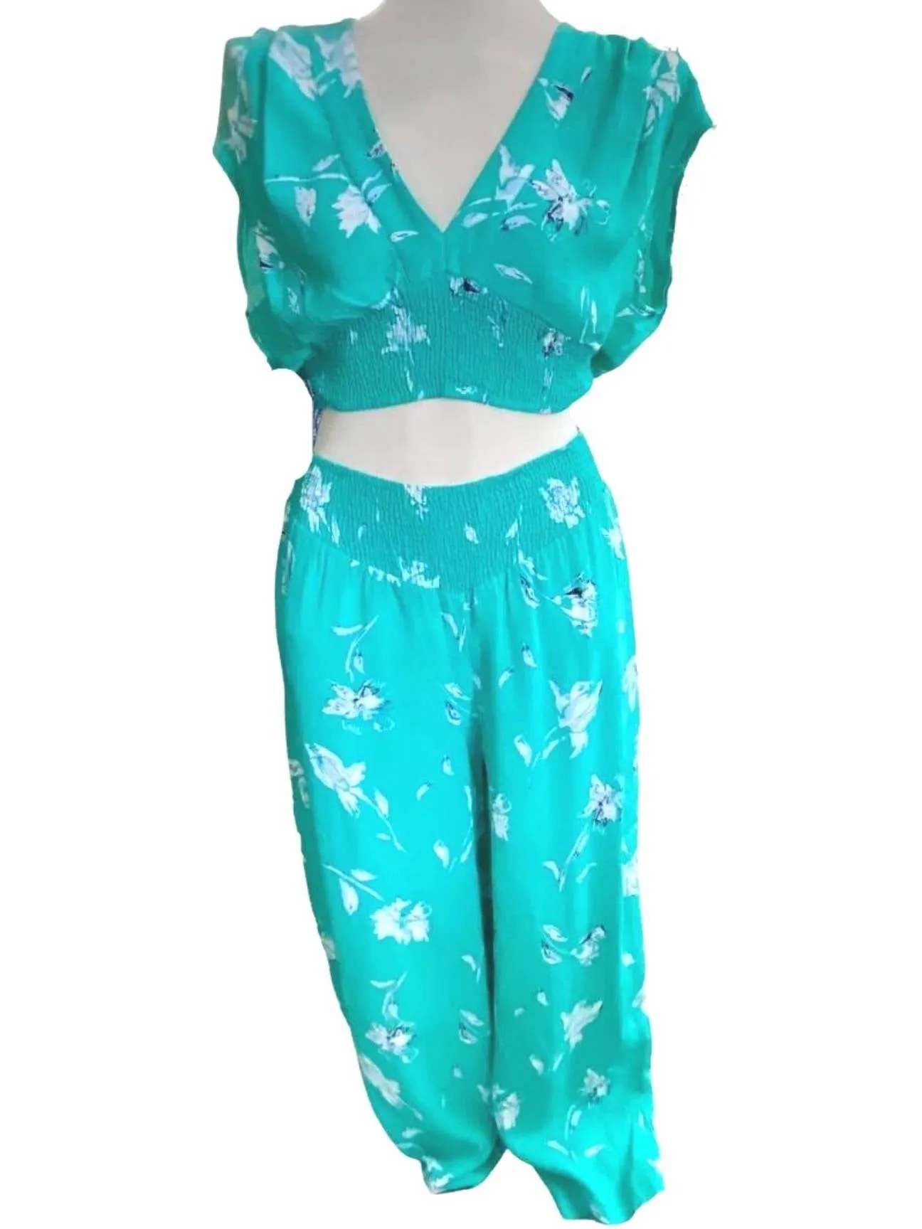 Cool Summer Floral Print Pant Set