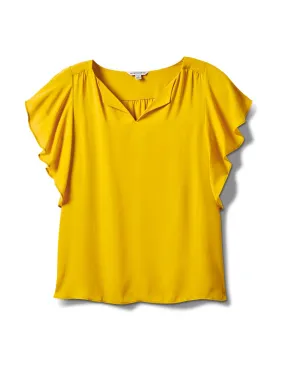 Crepe Flutter Sleeve Blouse