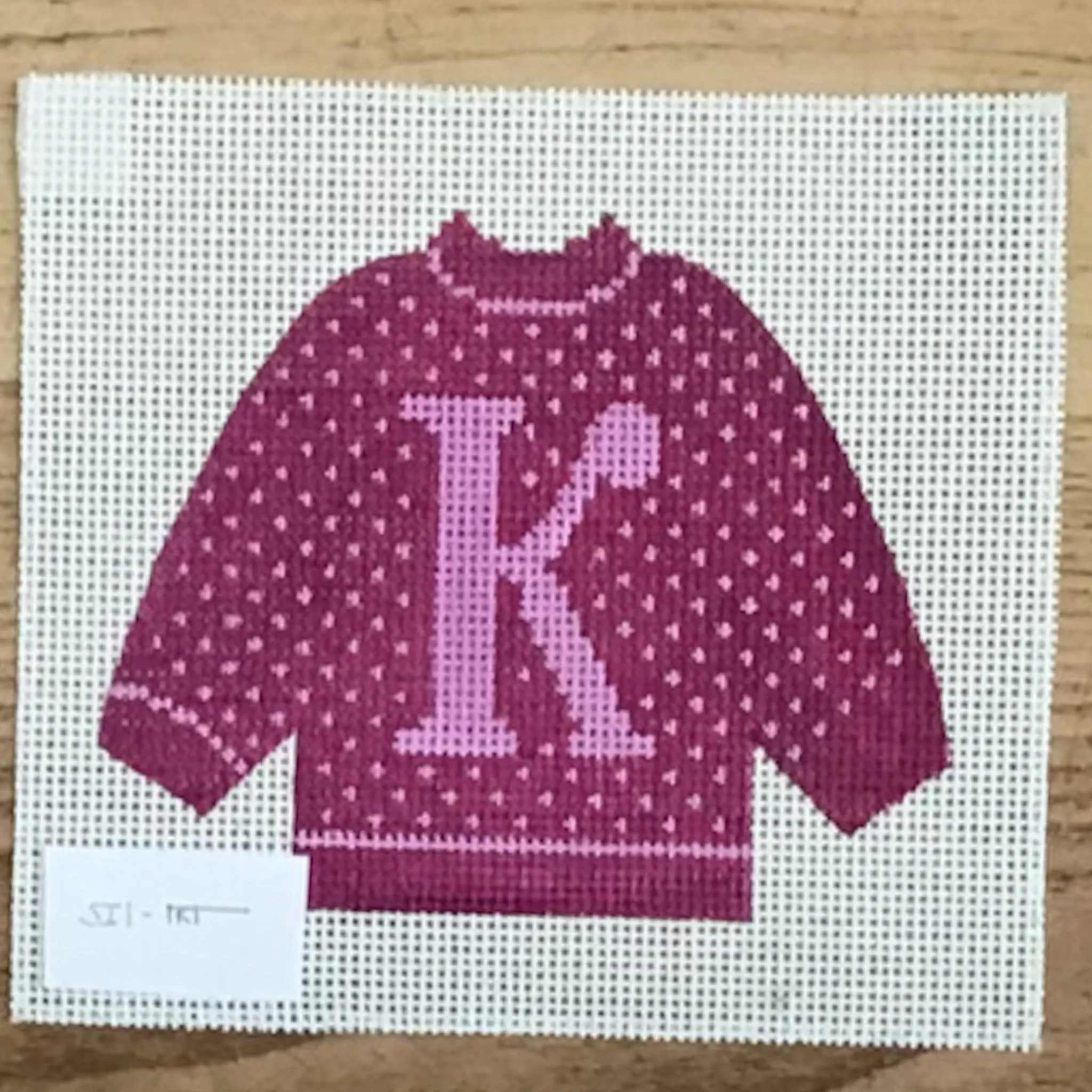 K Pullover Sweater Needlepoint Canvas