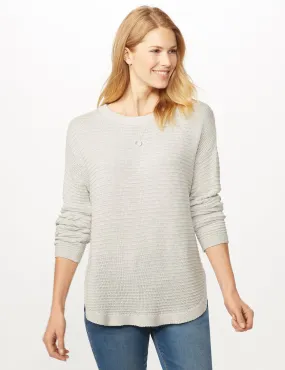 Long Sleeve Ottoman Top Curved Hem