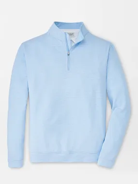 Peter Millar Perth Sugar Stripe Performance Quarter-Zip in Cottage Blue/White