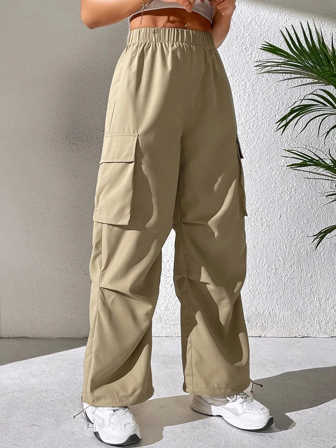 Side Drawstring Hem Cargo Pants