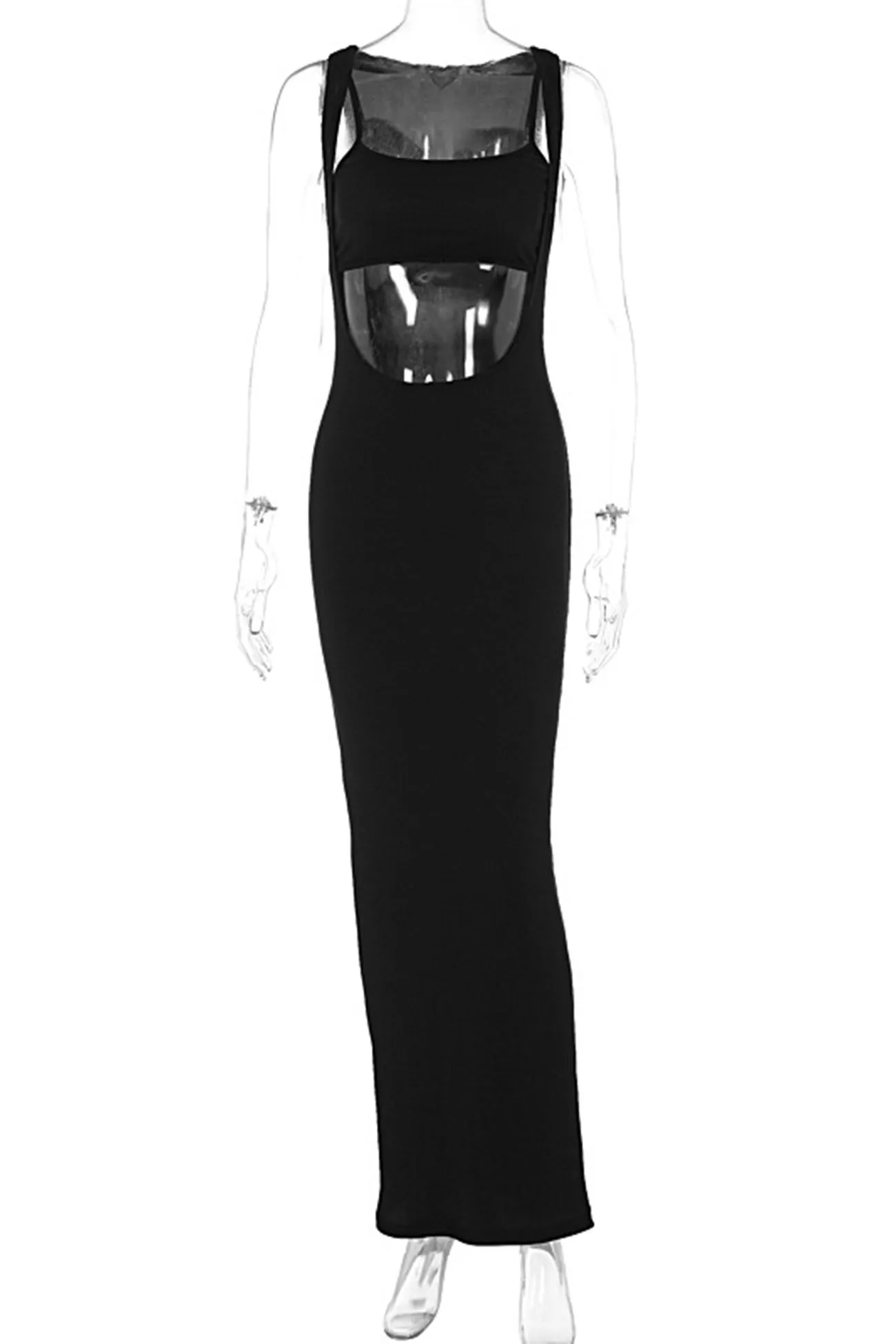 Solid Color Sleeveless Two-Way Midi Dress